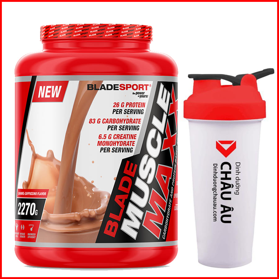 Sữa tăng cân tăng cơ Blade Muscle Maxx 5lbs (2270g) - Caramel Cappuccino - Hỗ trợ tăng cân, tăng sức mạnh, phát triển cơ bắp dành cho người tập thể hình và thể thao - Thương hiệu Châu Âu, nhập khẩu chính hãng