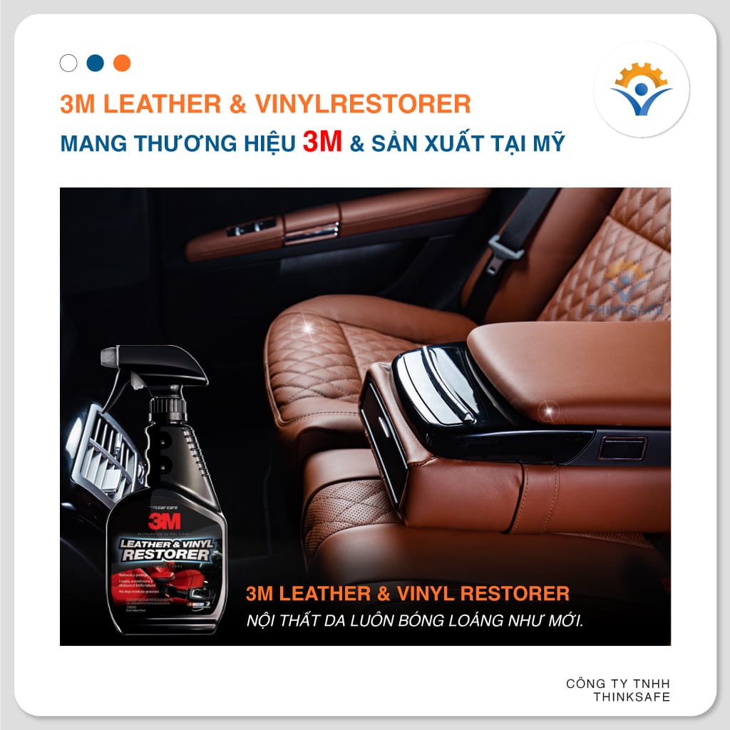 Chai xịt vệ sinh bảo dưỡng nội thất ô tô 3M Leather &amp; Vinyl Restorer 473ml - Thinksafe