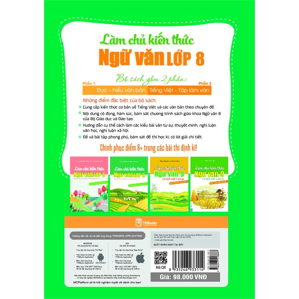 Sách Combo Làm chủ kiến thức ngữ văn lớp 8 - MCBOOKS- BẢN QUYỀN