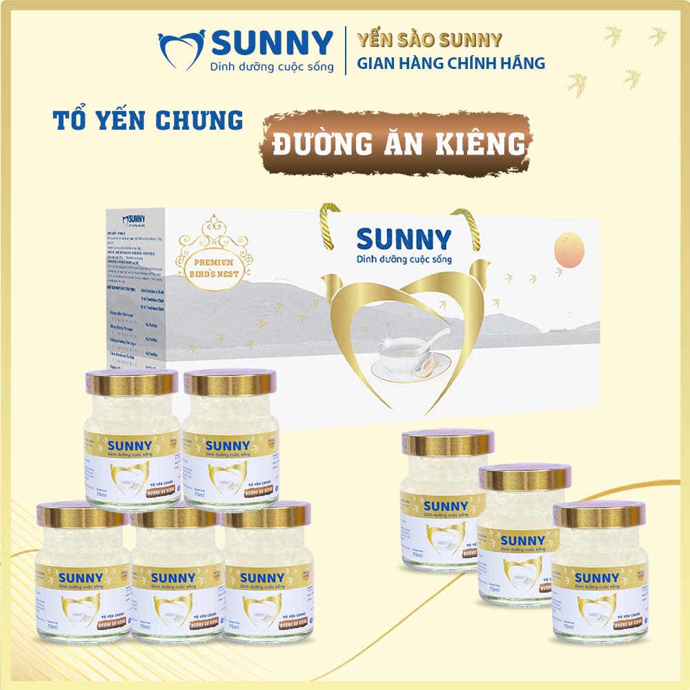 [Hộp 8 hũ] Yến sào ăn kiêng - Yến Sào Khánh Hòa chưng sẳn - 25% Yến thô - 70ml/hũ - Yến sào SUNNY