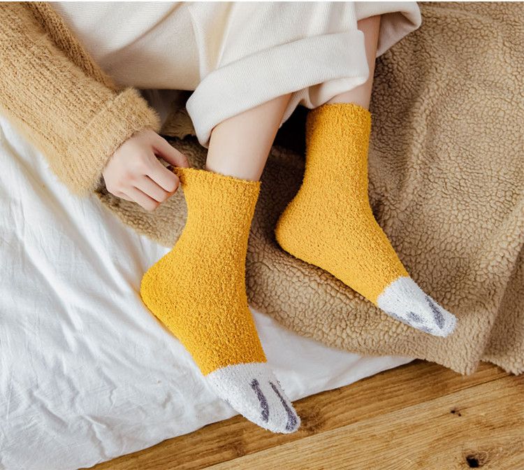 Combo 6 Đôi Tất Vớ Chân Nữ Len Bông Chân Mèo Cổ Cao Ấm Áp Không Lo Mùa Đông Lạnh Giá TN123