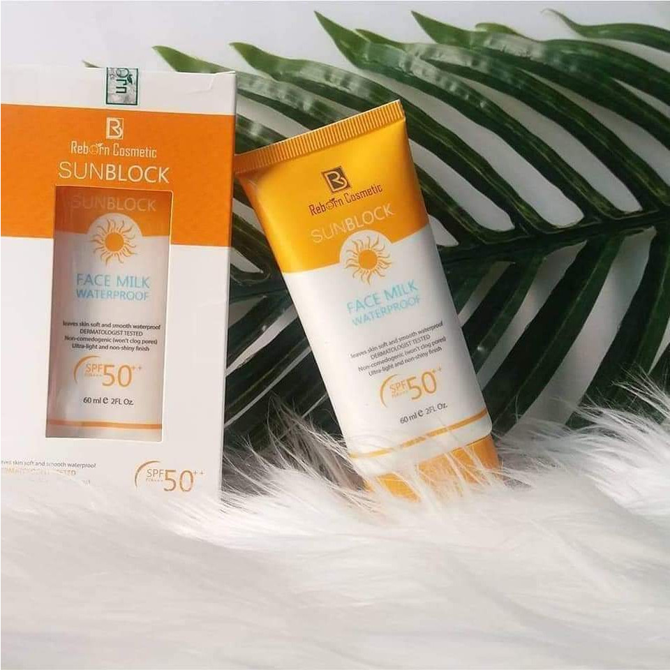 Kem Chống Nắng Sunblock Reborn vừa cia thể chống nắng vừa thay lớp make up nhẹ xinh