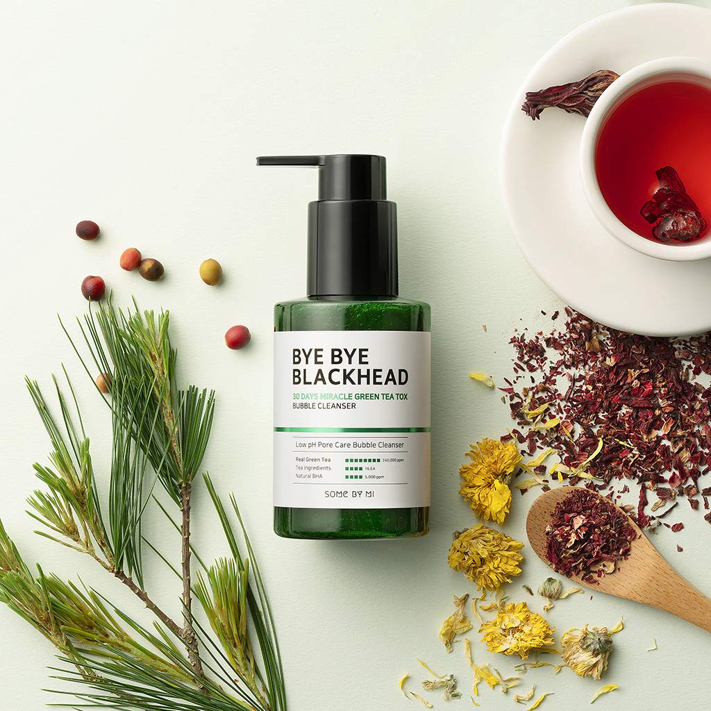 Sữa Rửa Mặt Sủi Bọt Loại Bỏ Mụn Đầu Đen Some By Mi Bye Bye Blackhead 30 Days Miracle Green Tea Tox Bubble Cleanser 120ml