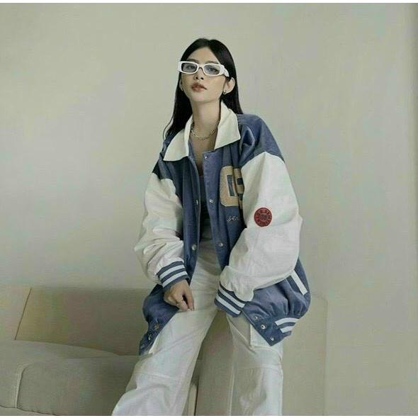 Áo khoác Bomber Jacket Nhung 2 lớp hình thêu chữ 09 unisex nam nữ