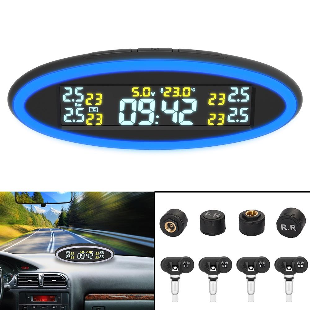 Bộ 4 cảm biến áp suất lốp xe hơi TPMS USB ACC OBD Mini có đèn LED