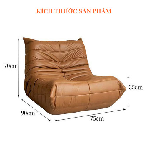 Ghế Sofa Thư Giãn, Ghế Togo Đệm Nguyên Khối Siêu Êm Bọc Da Cao Cấp Sang Trọng