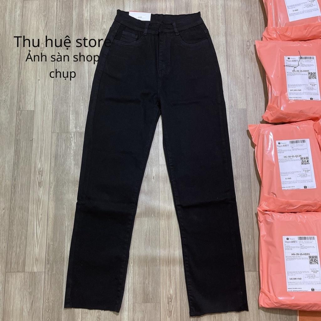 Quần Jeans Ống Đứng Lưng Cao Ảnh Video Chính Chủ