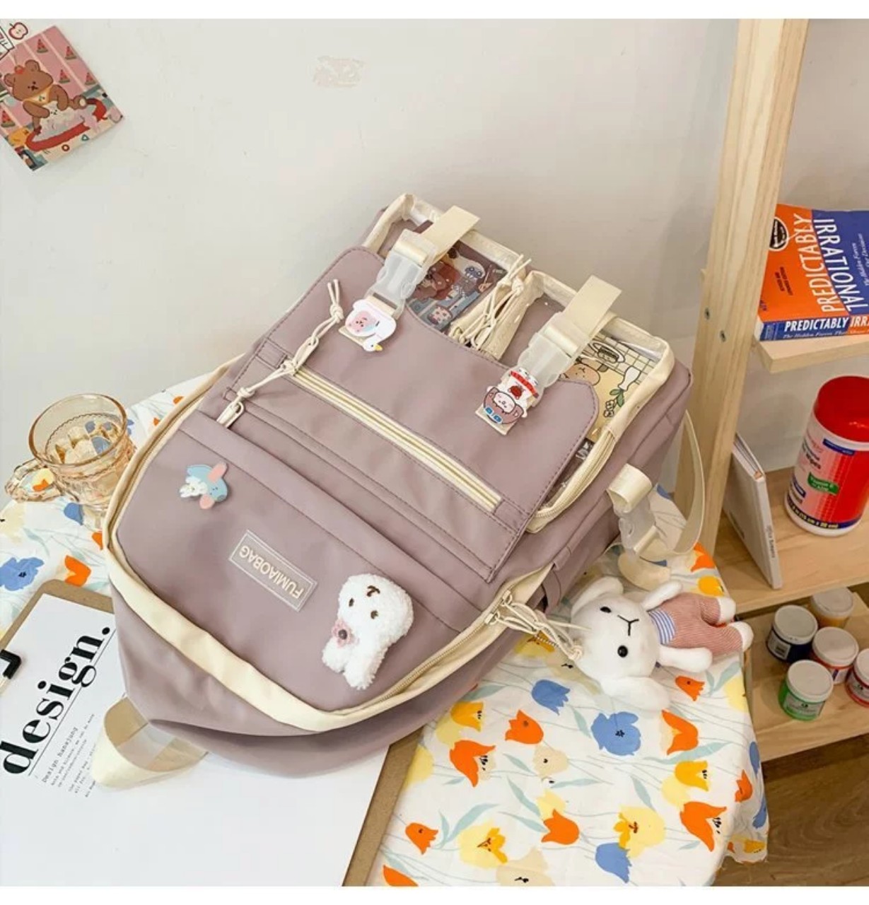 Balo ulzzang đi học thời trang túi hộp trong nhiều ngăn mẫu mới BL8177
