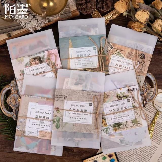 Set vintage làm penpal (nhiều loại gồm: giấy, tag, stickers, label..)