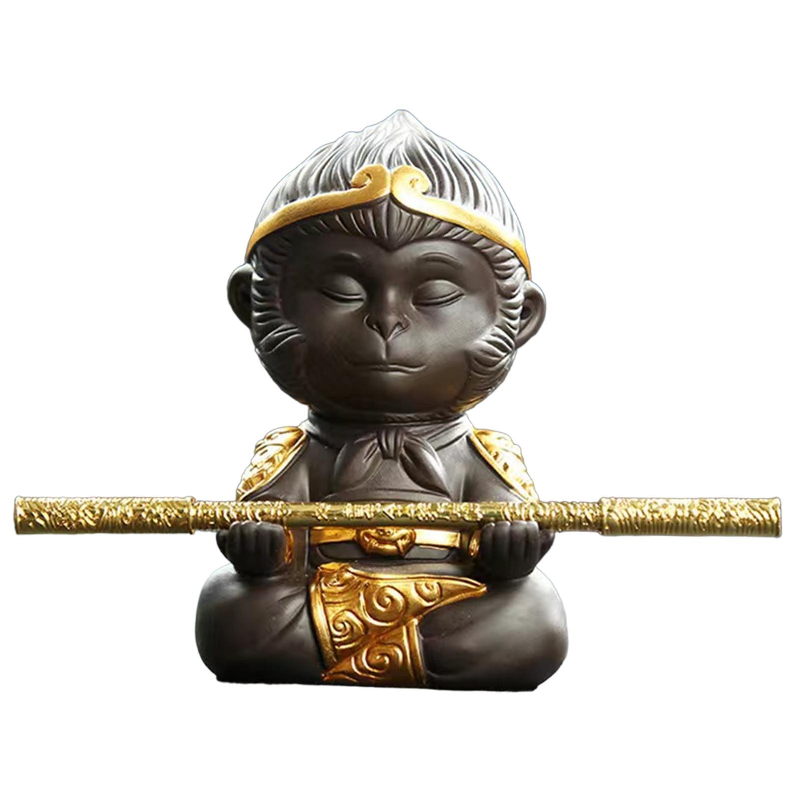 Figurine Statue Tea Pet Sculpture Mini Tea Pet Ornament for Office Home Table Centerpiece Decoration Tea Lovers Gift