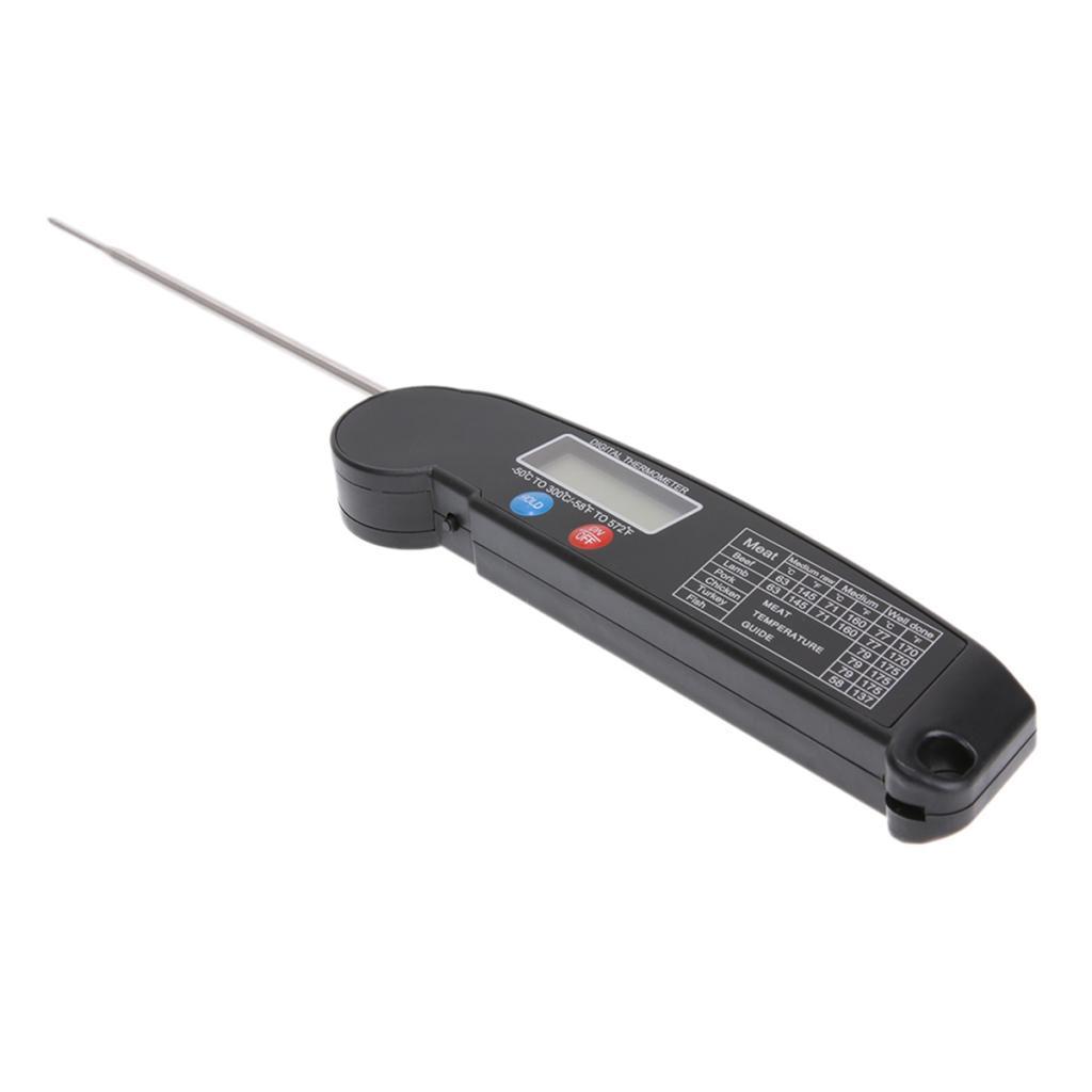 LCD Digital Instant Read Kitchen Food Thermometer With Folding Long Probe BBQ Meat Water Milk Household Cooking Temperature Tools