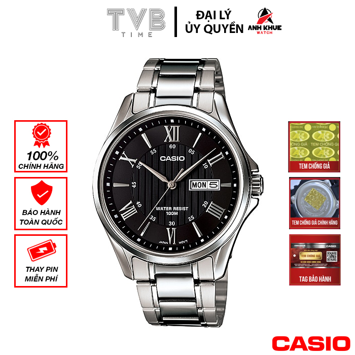 Đồng hồ nam dây kim loại Casio Standard chính hãng MTP-1384D-1AVDF