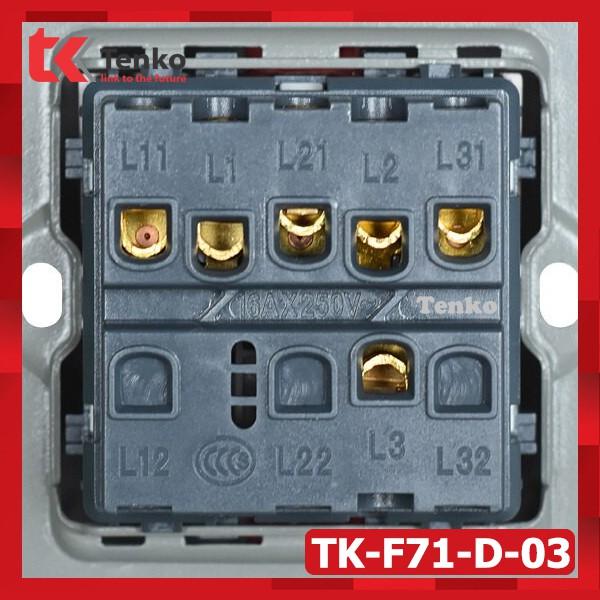 Công Tắc Kính Cường Lực Chống Xước Chống Va Đập chính hãng TENKO TK-F71-D-03 Màu Xanh Mint