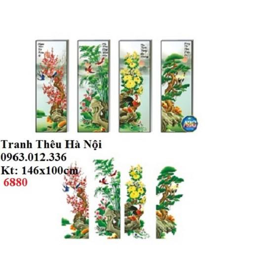 Tranh đính đá Tứ quý mai trúc cúc tùng DF252-146x100cm
