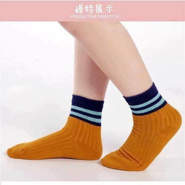 Set 3 đôi tất gân cổ sọc nhiều nàu cho bé từ 4-7 tuổi