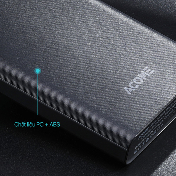 Pin Sạc Dự Phòng 10.000mAh ACOME AP103 –  Công suất 10.5W, 2 Đầu Ra, Nhựa APS Chống Cháy Nổ - HÀNG CHÍNH HÃNG