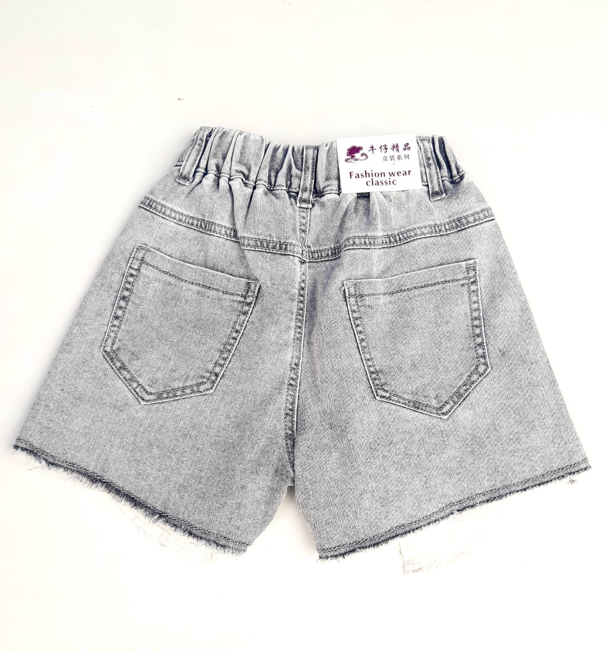 Quần jean cộc đính cườm bé gái 8-14 tuổi