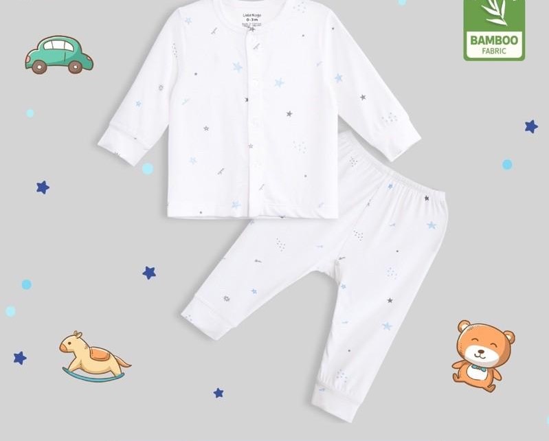 Bộ quần áo sơ sinh mùa hè cho bé từ 0 tháng đến 9 tháng chất Bamboo UR2018