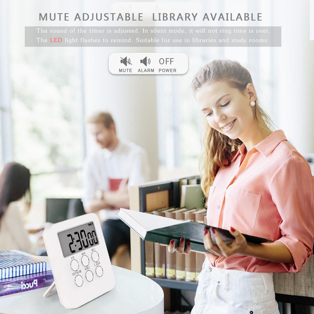 Đồng hồ hẹn giờ đếm ngược trong nấu ăn có chế độ tắt tiếng,màn hình LCD để học tập,thể thao,văn phòng