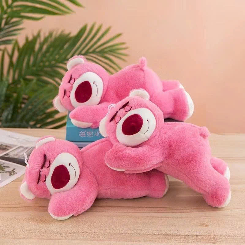 Gấu bông Lotso nằm siêu dễ thương – Size 40 – Quà tặng thú nhồi bông tai dâu nằm – Gối ôm hugging bear cho bé ngủ ngon