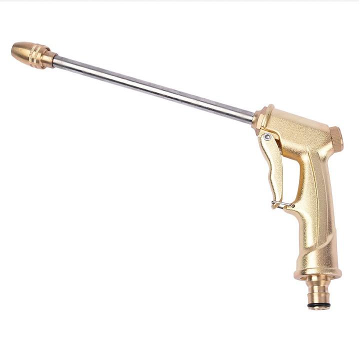 Bộ dây vòi xịt nước rửa xe, tưới cây đa năng,tăng áp 3 lần,loại 15m 206701-3 đầu đồng,cút,nối đen+ tặng đai