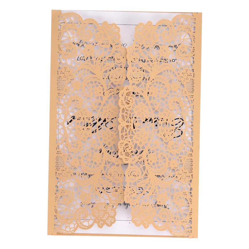 10 Pieces Stylish and Elegant, Romantic Design Wedding Invitation Cards Sets