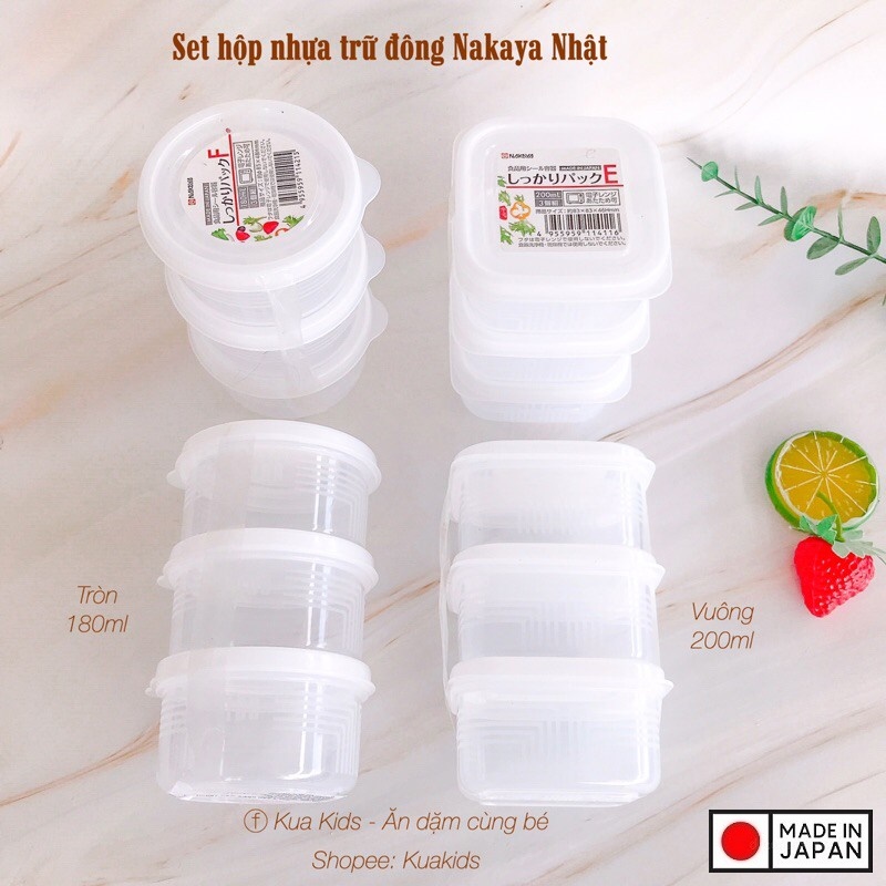 Hộp bảo quản thực phẩm 200ml ( bộ 3 hộp ) - Hàng nội địa Nhật