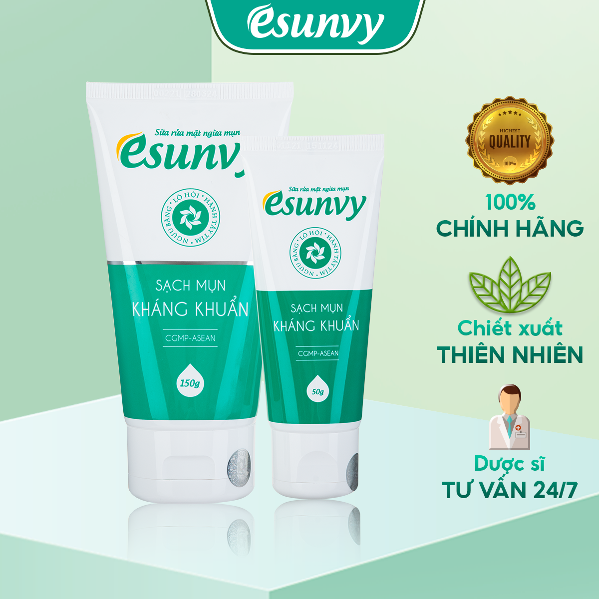 Sữa rửa mặt ngừa mụn Esunvy - kiểm soát bã nhờn - sạch mụn - kháng khuẩn