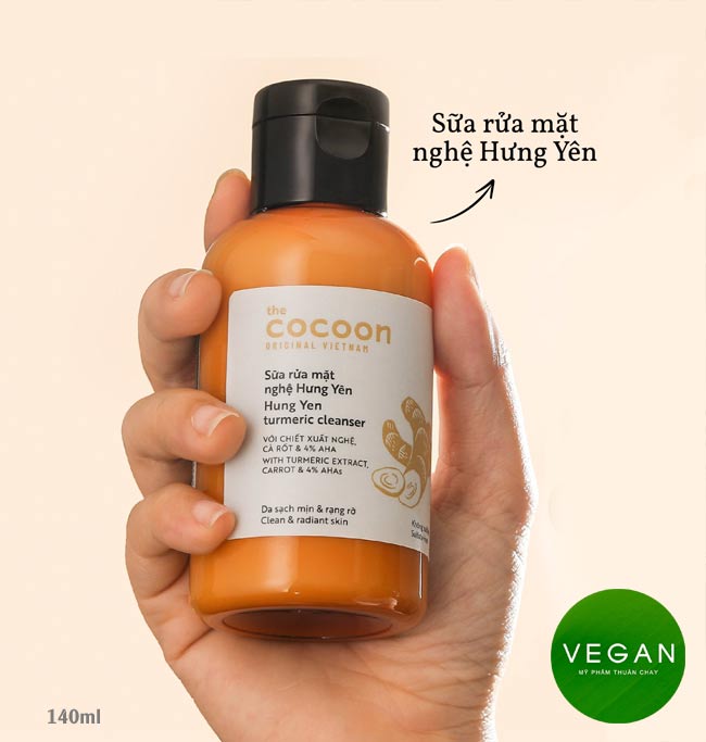 Sữa rửa mặt nghệ Hưng Yên Cocoon 140ml sáng mịn da thuần chay