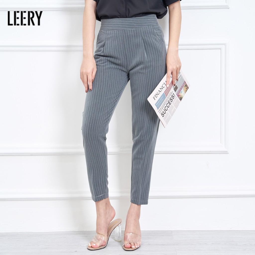 Quần tây nữ công sở quần baggy lưng cao ống đứng thiết kế lưng thun cao cấp màu Đen Xanh Be Ghi Hồng QD-16