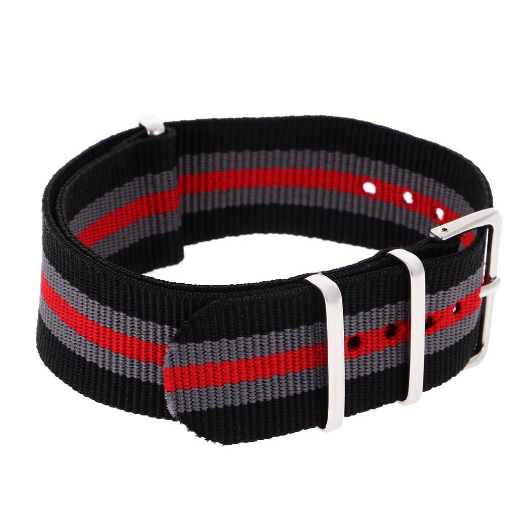 Nylon Watch Strap Wristwatch Band Stainless Steel Buckle