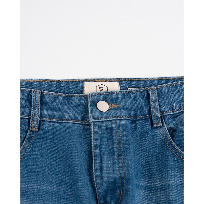Quần jeans nam dáng suông SSSTUTTER chất liệu denim cao cấp dài đến mắt cá chân grinding jeans