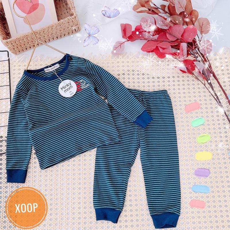 Bộ dài tay cotton xốp có cúc vai thêu minkymom cho bé