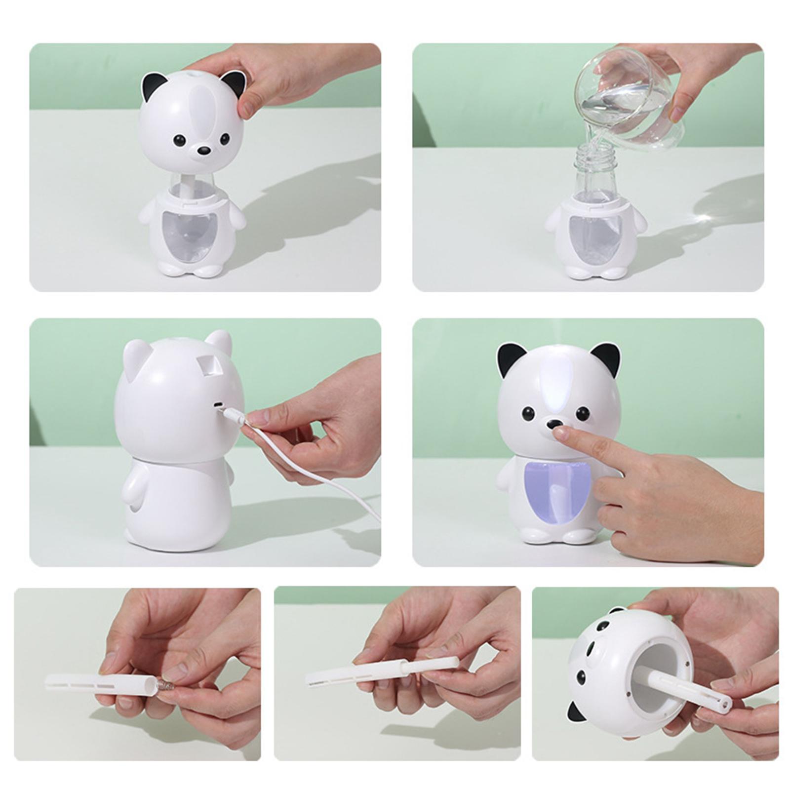 Portable USB Cool Mist Humidifier, 200ML Mini Bedroom Humidifier with Night Light, Desktop Small Humidifier Suitable for Kids, Office, Bedrooms, Dorms