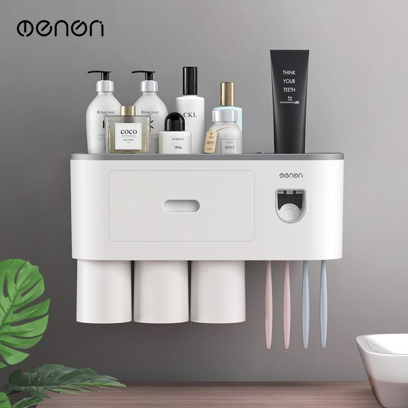 Kệ Để Đồ Nhà Tắm, Kệ Để Mỹ Phẩm, Nhả Kem Đánh Răng Tiện Ích Loại 3 Cốc