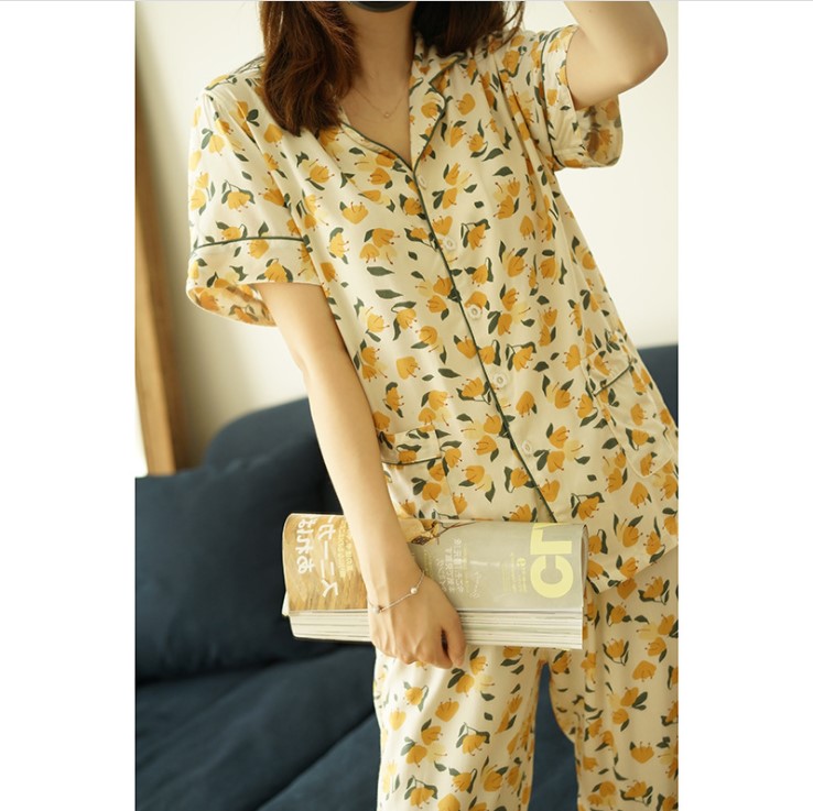 Đồ Bộ Mặc Nhà, Pijama Nữ Dài Tay Azuno AZ1809 Chất Liệu Cotton Lụa Chất Mát(Kèm ảnh thật