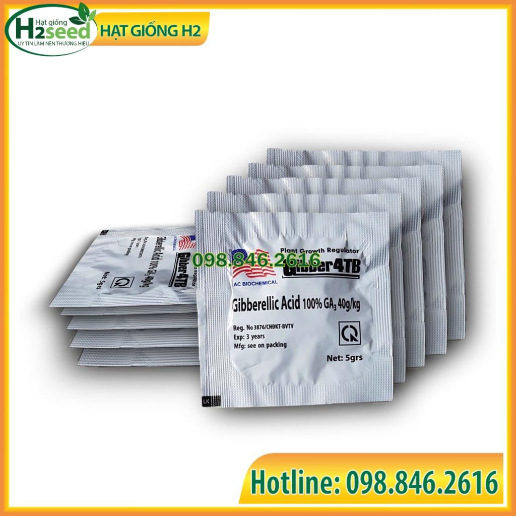 Phân bón lá Gibber 4TB GA3 dạng viên sủi 5gam - giúp cây ra hoa đậu trái, đạt năng suất cao- Hạt giống H2 Seeds