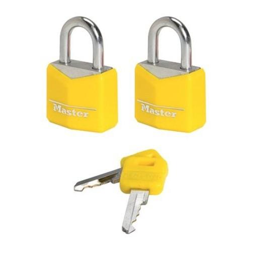 Bộ 2 ổ khóa vali Master Lock 9121 TCOL rộng 20mm dùng chung 2 chìa - khóa hành lý - MSOFT