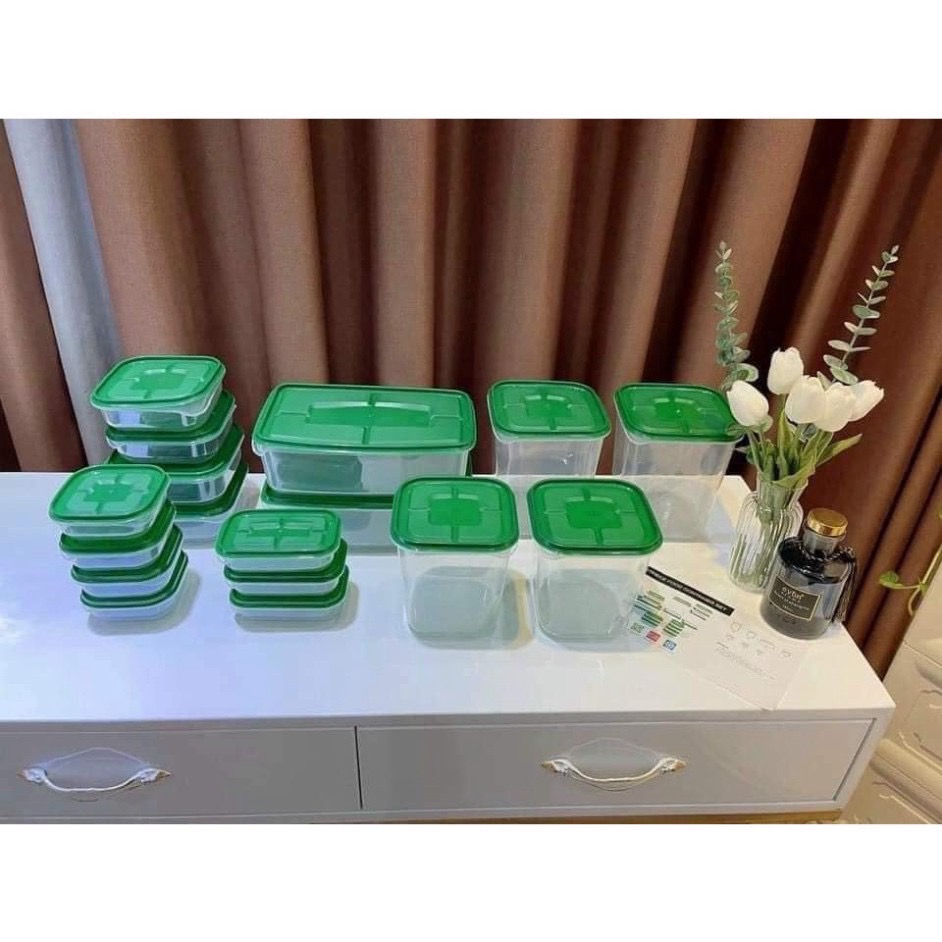 Set 17 hộp nhựa tủ lạnh cao cấp bảo quản đồ ăn