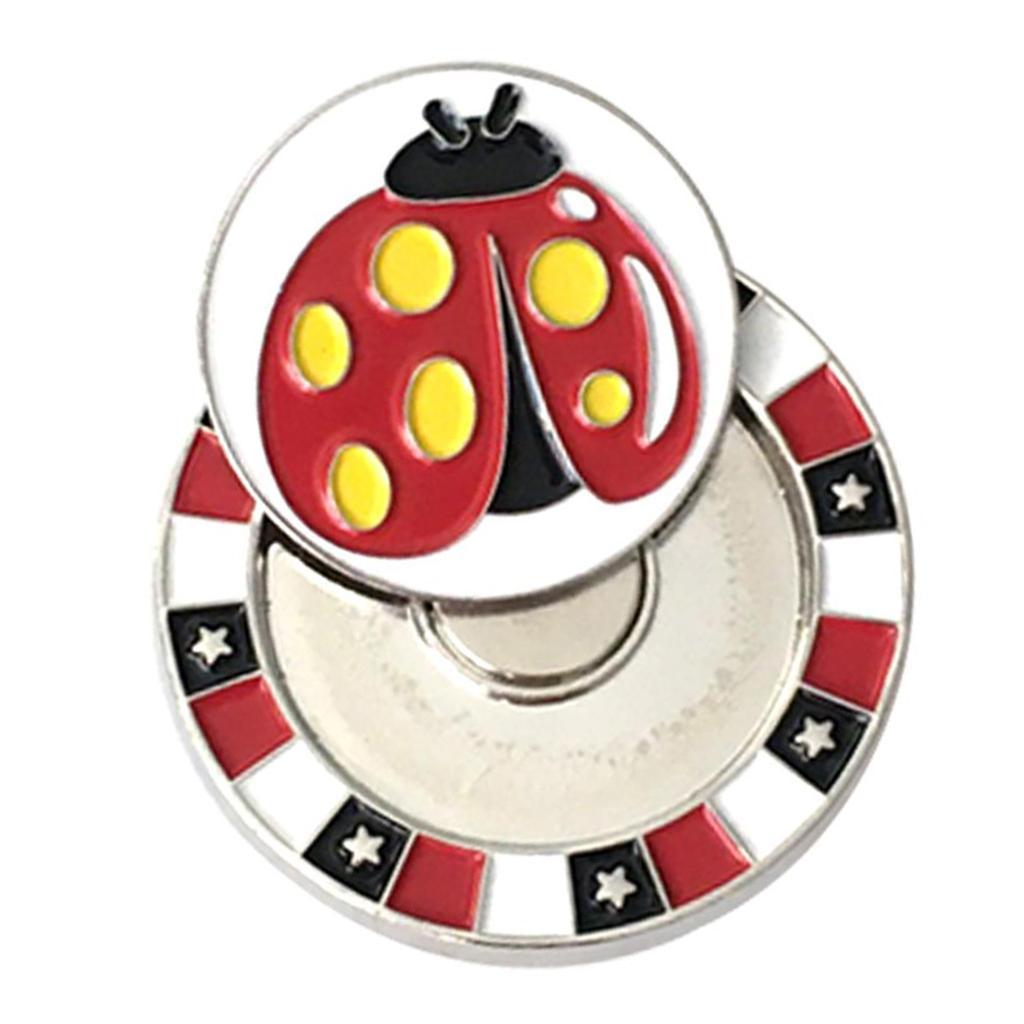 2 Piece  Golf  Clip Ball Marker Zinc Alloy Golfer