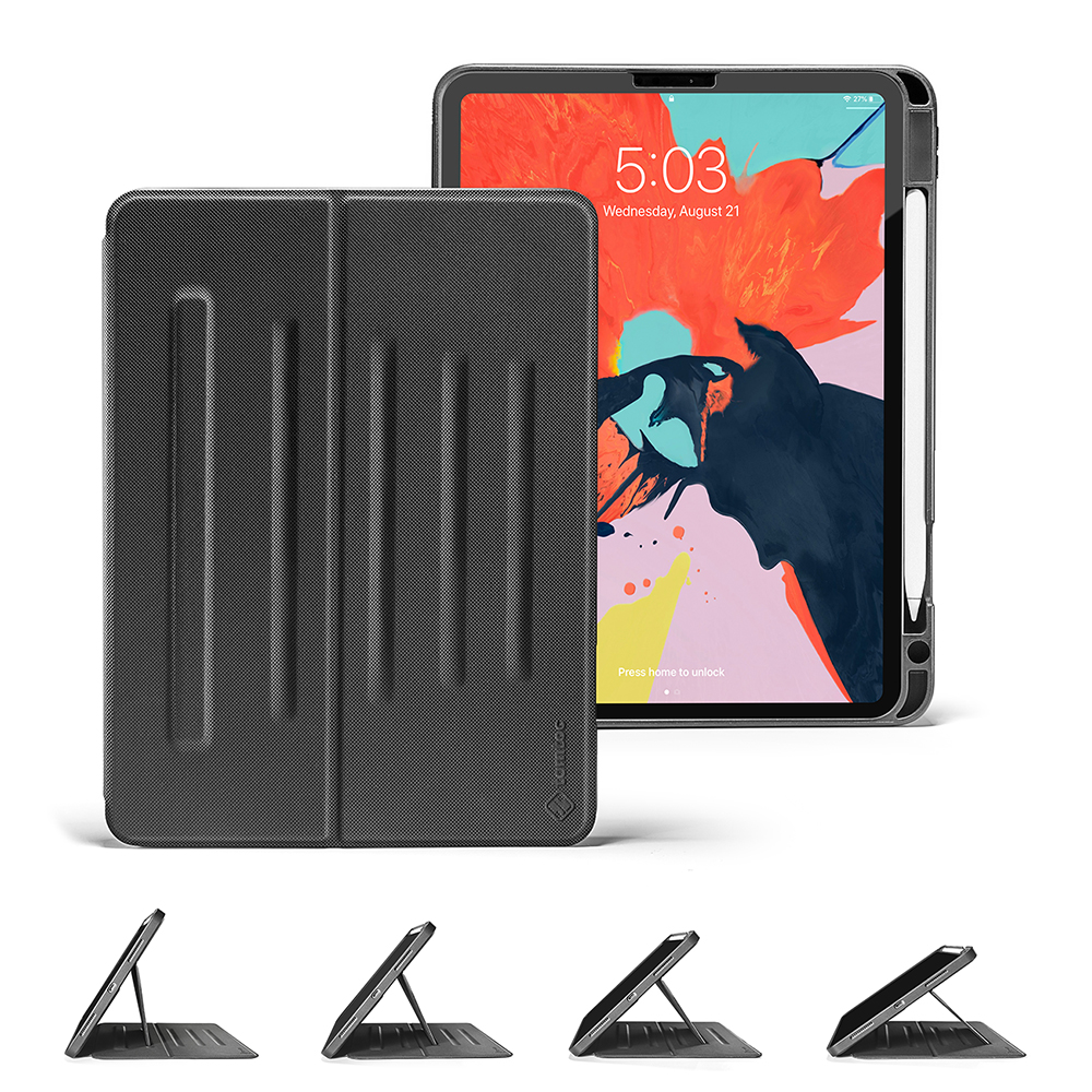 BAO DA TOMTOC TỪ TÍNH ĐA GÓC HỖ TRỢ SẠC KHÔNG DÂY APPLE PENCIL FOR IPAD PRO 12.9INCH 2020 Hàng Chính Hãng – B02-002D-2020