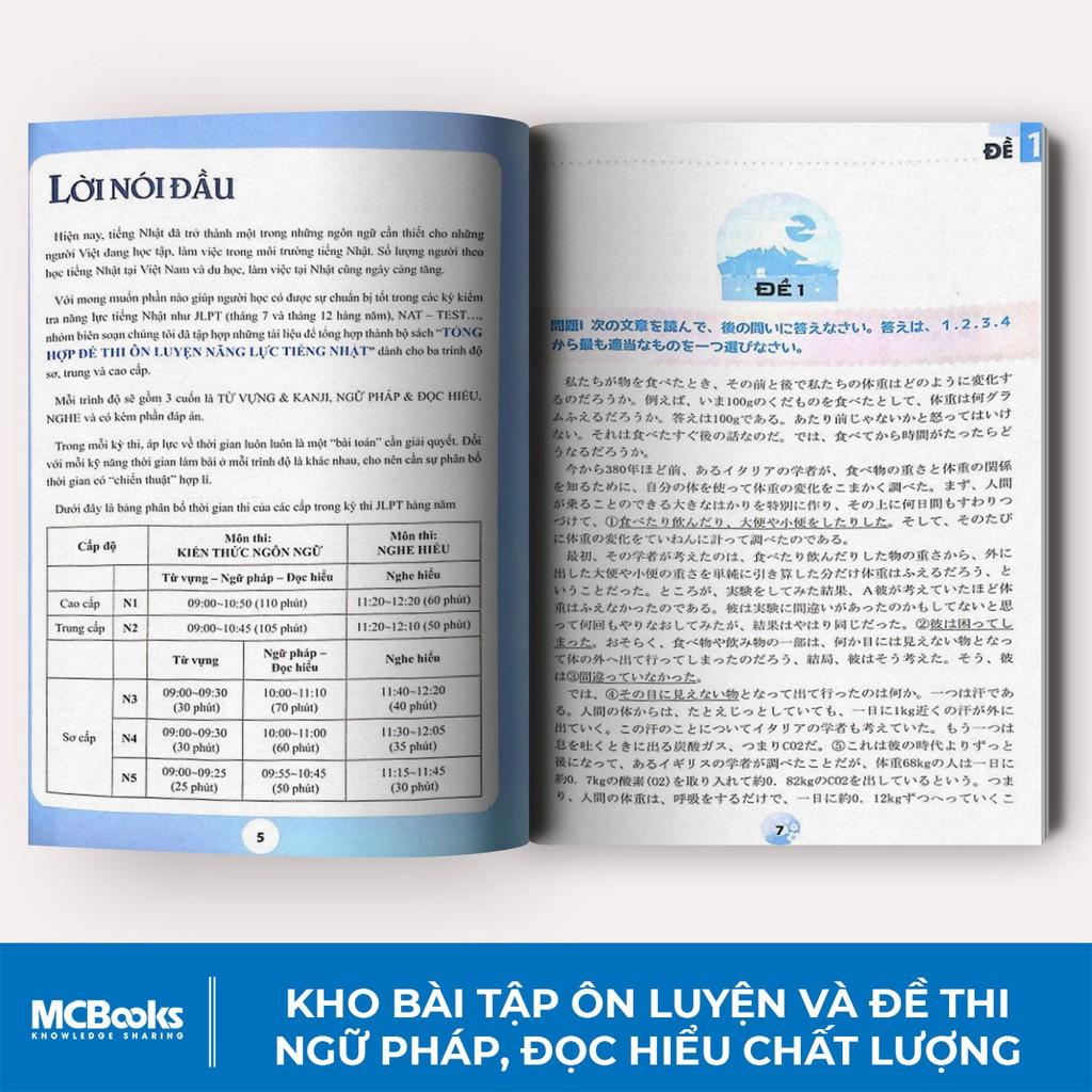 Sách - Tổng Hợp Đề Thi Ôn Luyện Năng Lực Tiếng Nhật Phần Ngữ Pháp Và Đọc Hiểu Trung Cấp N3 N2