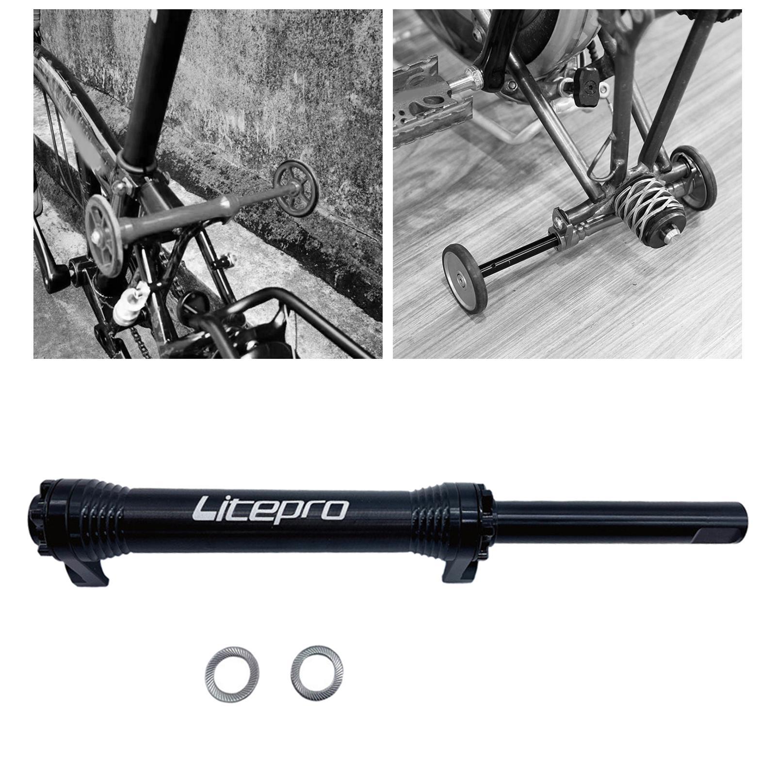 Folding  Wheels Extension Rod Aluminum Alloy for  Bike Black