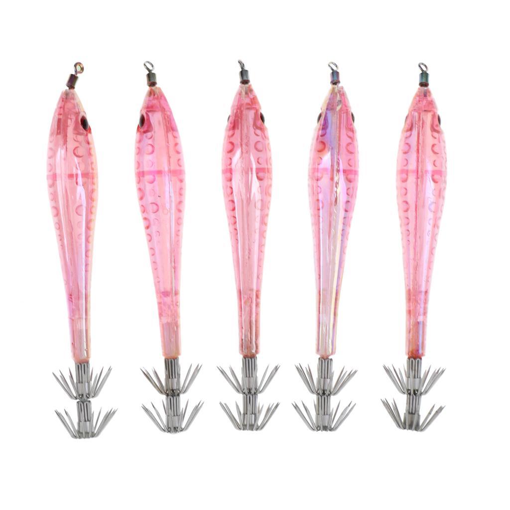 10pcs Squid Lure Jig Hook Lure Hard Plastic Baits Glow in Dark Fishing Tool