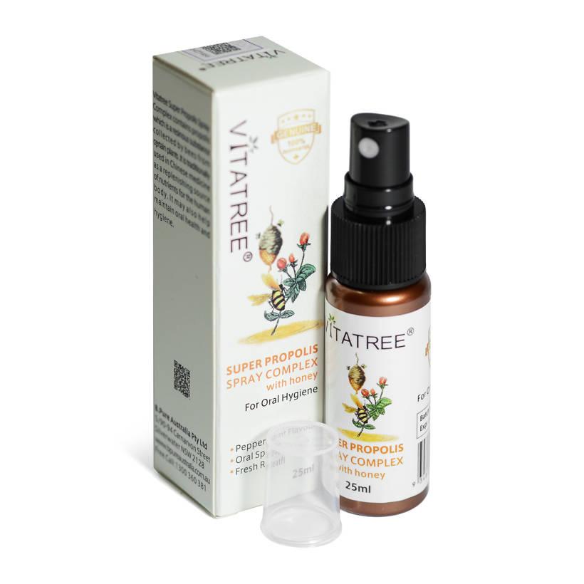 Vitatree Keo Ong Super Propolis Spray Complex Giúp Tăng Cường Hệ Miễn Dịch Chống Vi Khuẩn, Viêm Họng - Nướu Và Giảm Ho, Cảm Lạnh, Nhanh Lanh Vết Thương - QuaTangMe Extaste