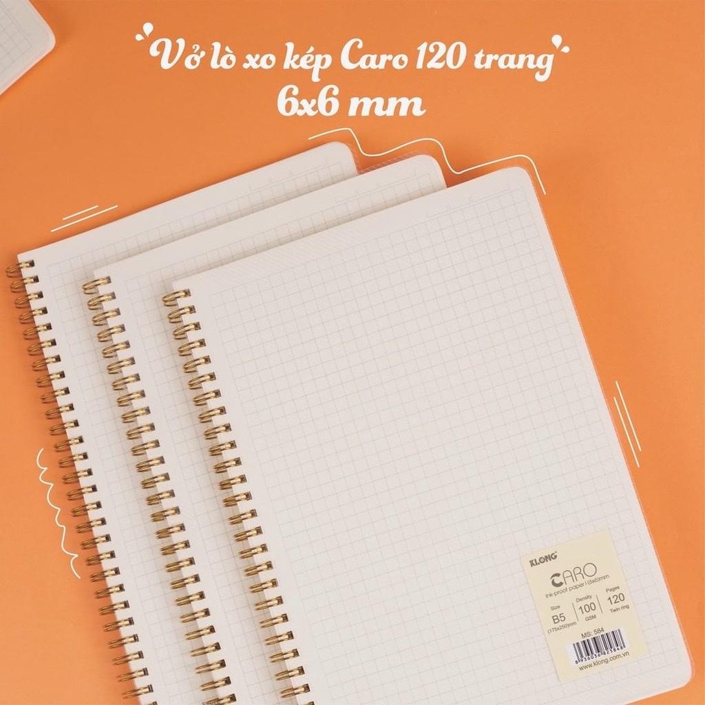 Vở lò xo kép Caro mm B5 bìa trong - 120/200 trang - VPP Thiên Ái