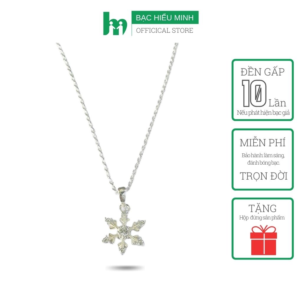 Dây Chuyền Vòng Cổ Bạc 925 Hình Bông Tuyết Đính Đá Tinh Tế BẠC HIỂU MINH DMD467