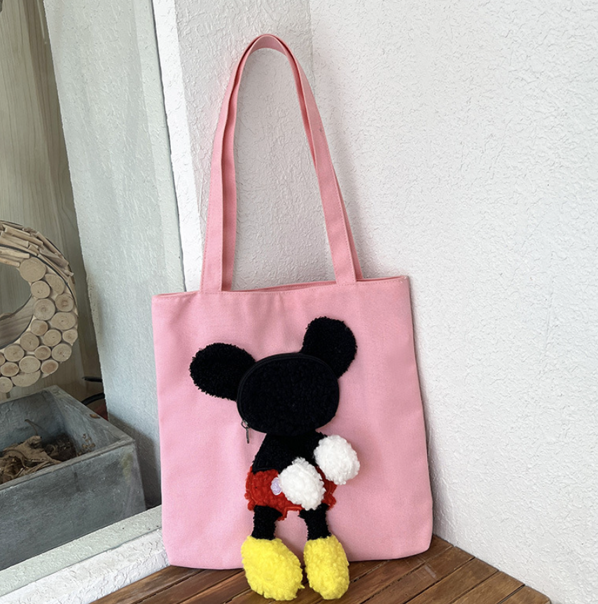 (HÀNG CÓ SẴN) Túi Vận Chuyển Chó Mèo Thú Cưng, Túi Tote, Túi Vải canvas hình mickey