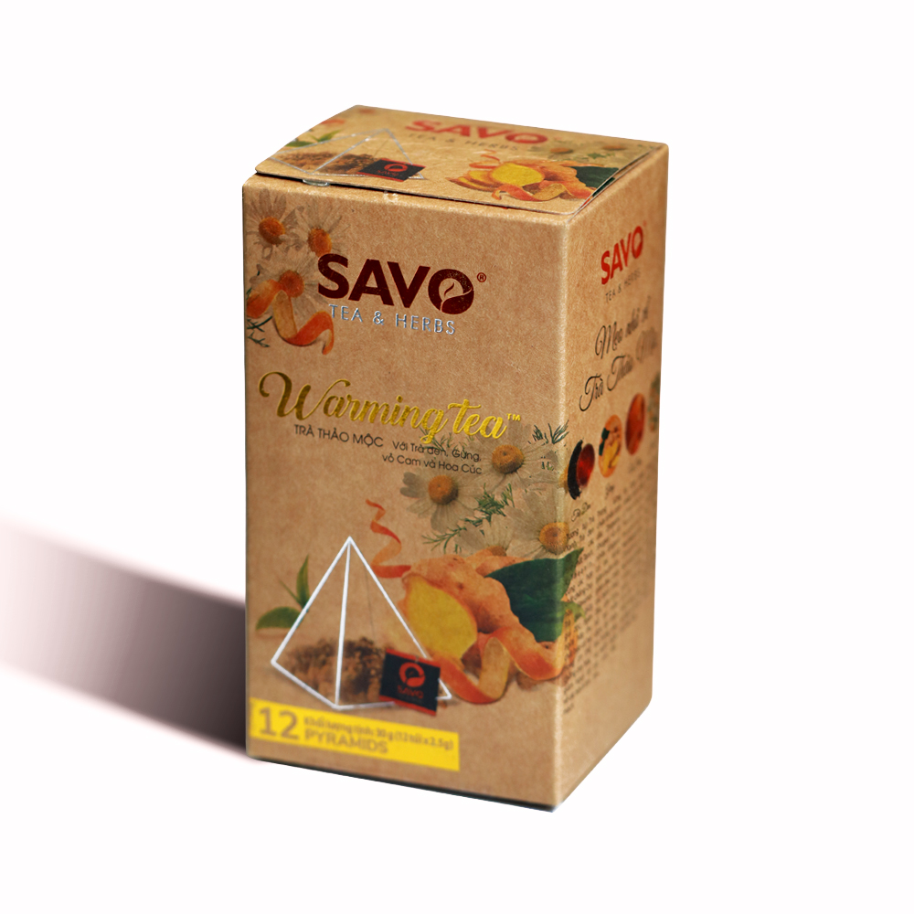 [Date 12/2024] Trà Thảo Mộc Đặc Biệt Hoa Cúc SAVO túi lọc kim tự tháp cao cấp (hộp 12 gói x 2.5g)