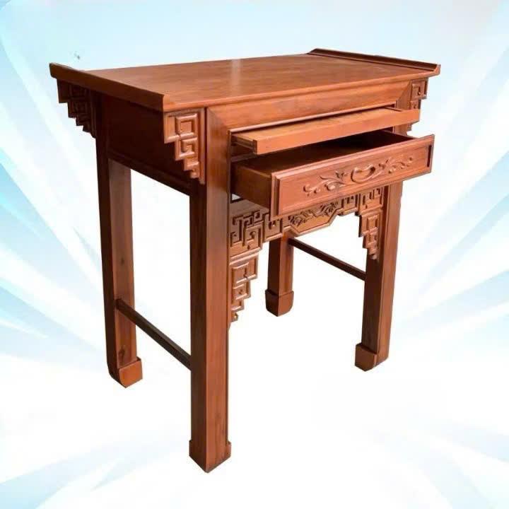 Bàn thờ gia tiên gỗ tràm  1 Cấp -Bàn cúng bằng  Nét đặc trưng trong không gian tôn giáo gia đình Trang Trí Nhà Tranh Đồng Decor Phòng